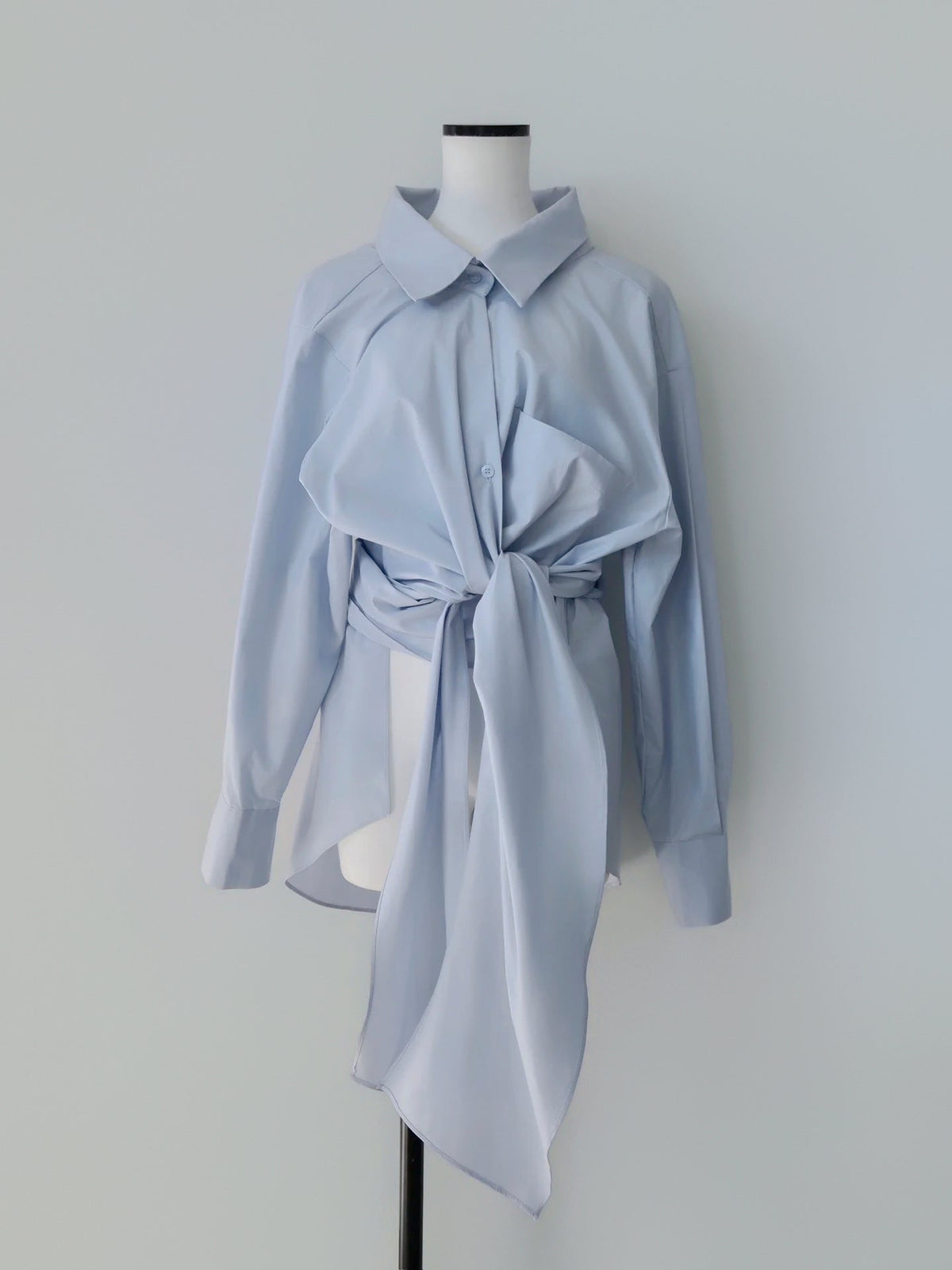 Waist-Tie Cotton Shirt