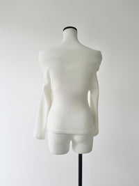 off shoulder wrap knit top