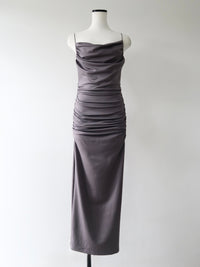 sleek draped maxi dress