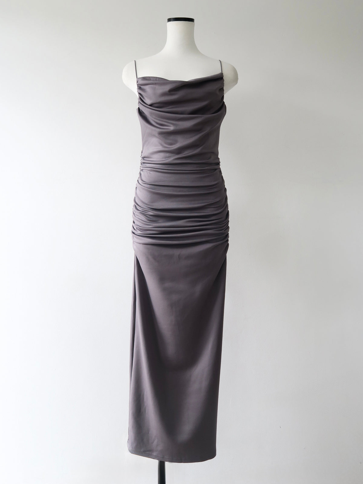 sleek draped maxi dress