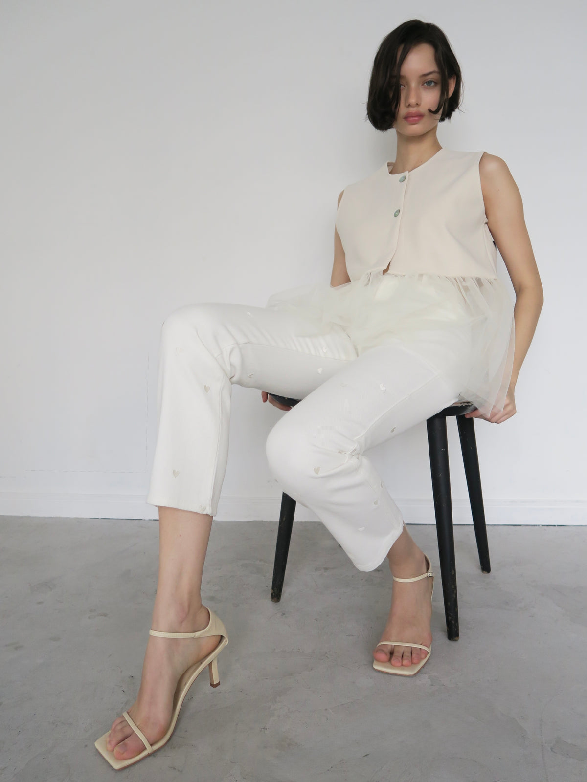 【SAMPLE SALE / swanë】 tulle switching open tunic
