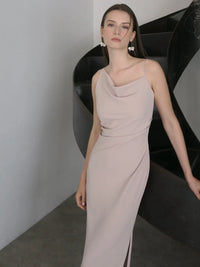【célon】asymmetry drape cami dress