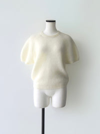 wool mohair short sleeve knit