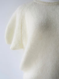 wool mohair short sleeve knit