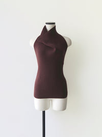 halter neck knit top
