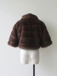 【célon】fur crop jacket