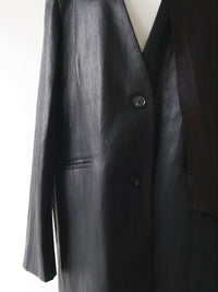 【célon】Leather Scarf Jacket