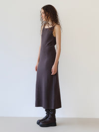 wool boat neck knit dress