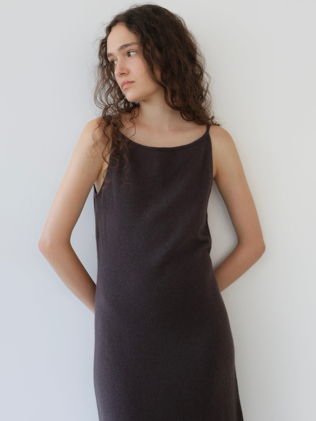 wool boat neck knit dress