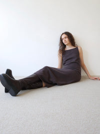 wool boat neck knit dress