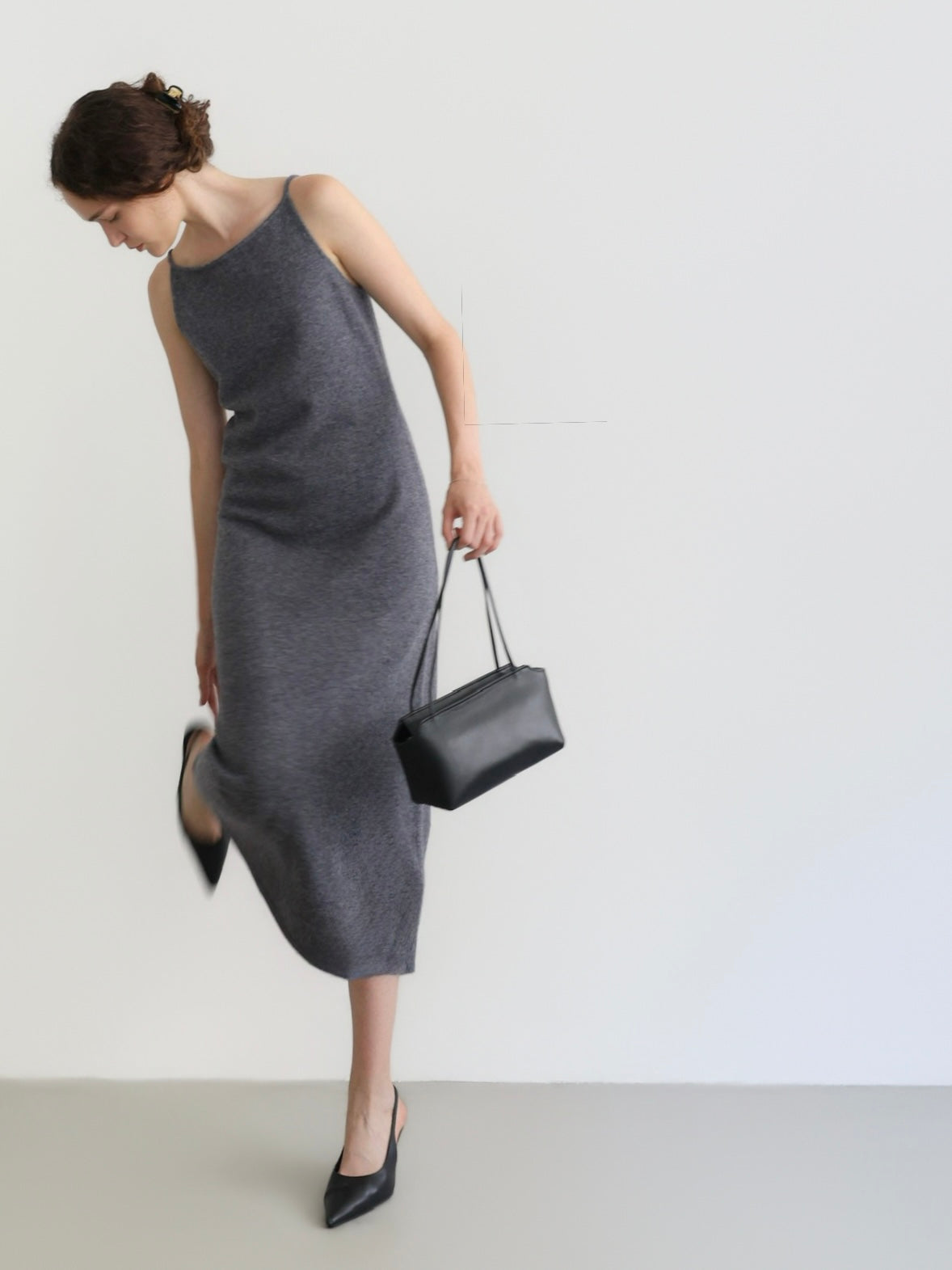 wool boat neck knit dress