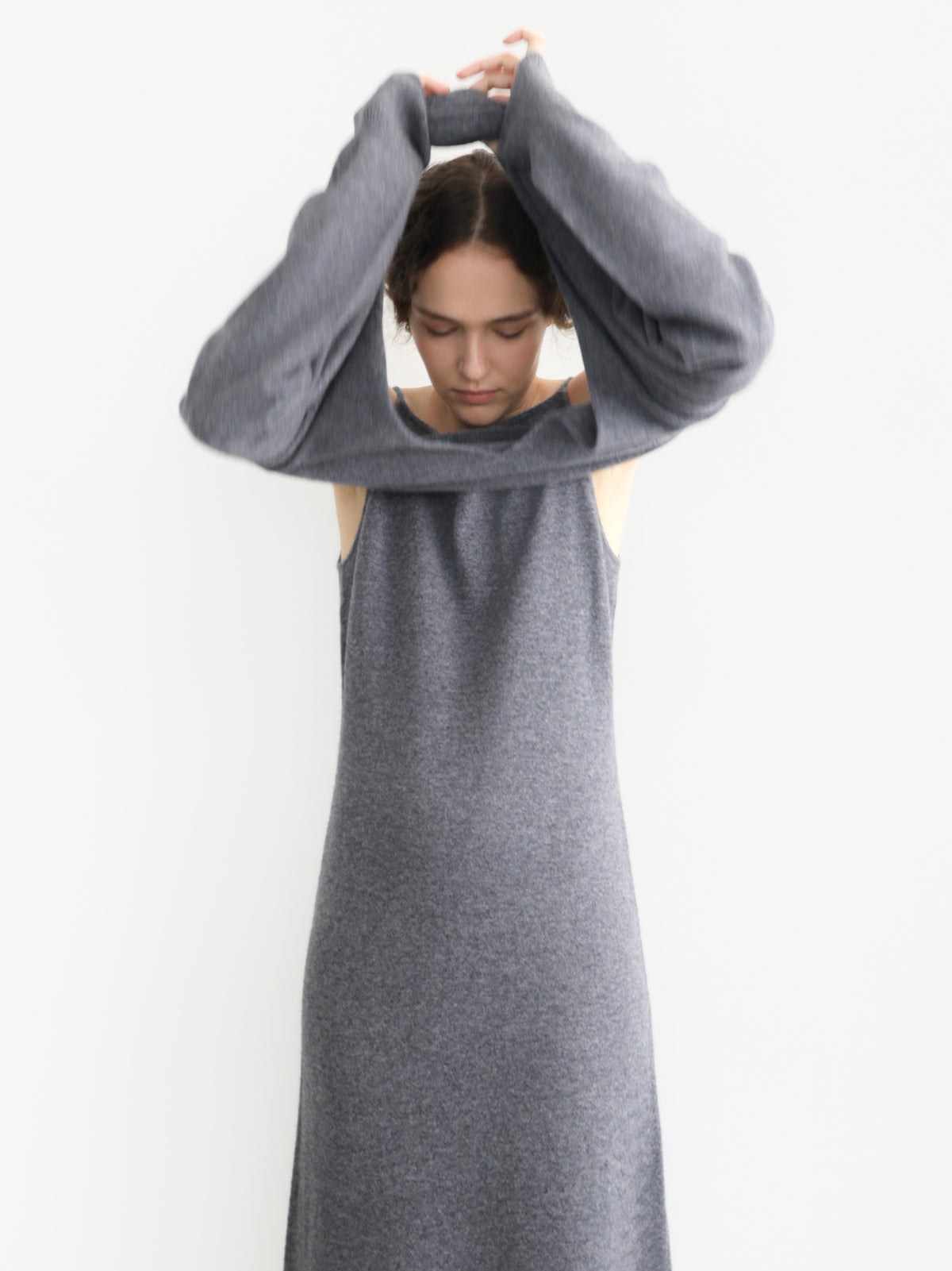 wool boat neck knit dress