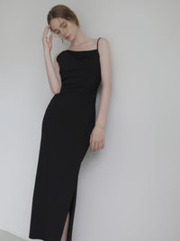 【célon】asymmetry drape cami dress