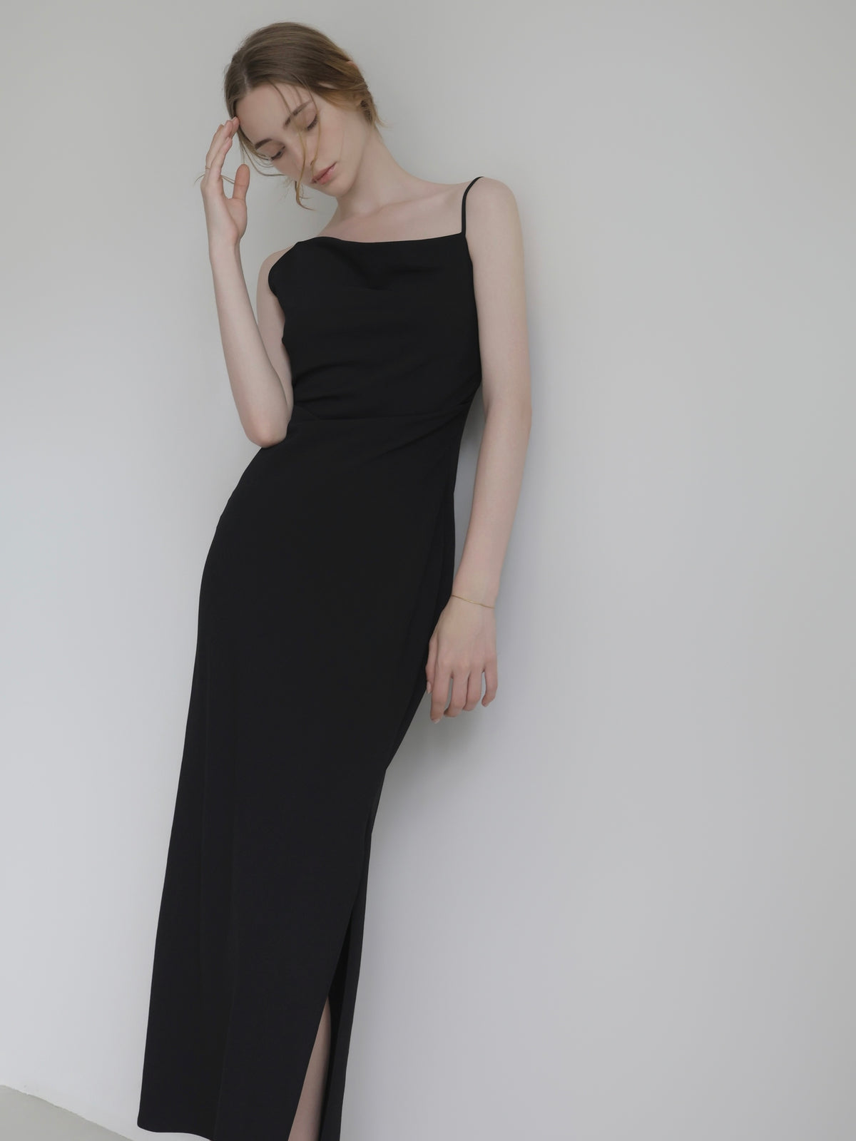 【célon】asymmetry drape cami dress