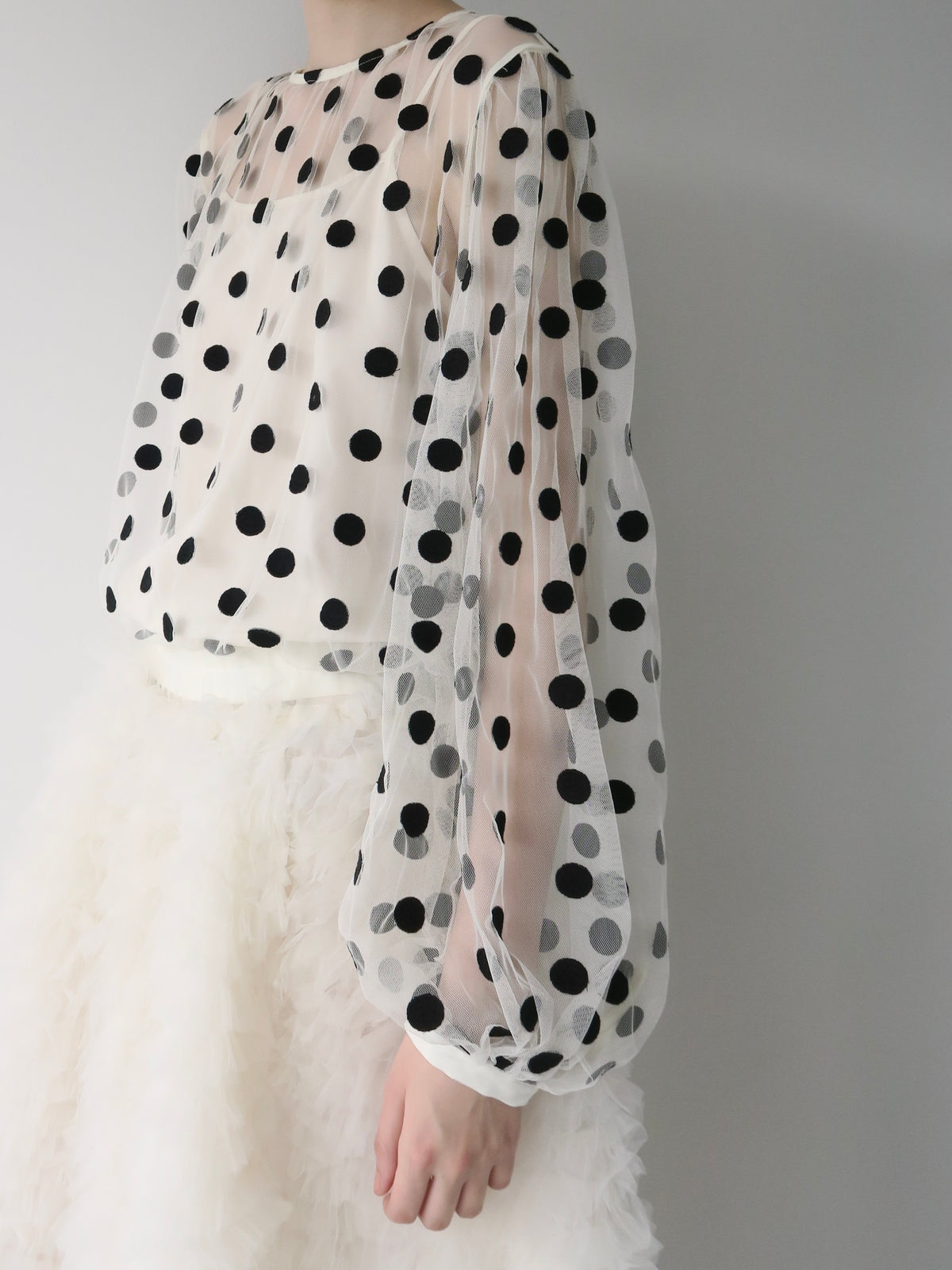 【SAMPLE SALE / AMOMMA】MATILDA SHEER DOT BLOUSE