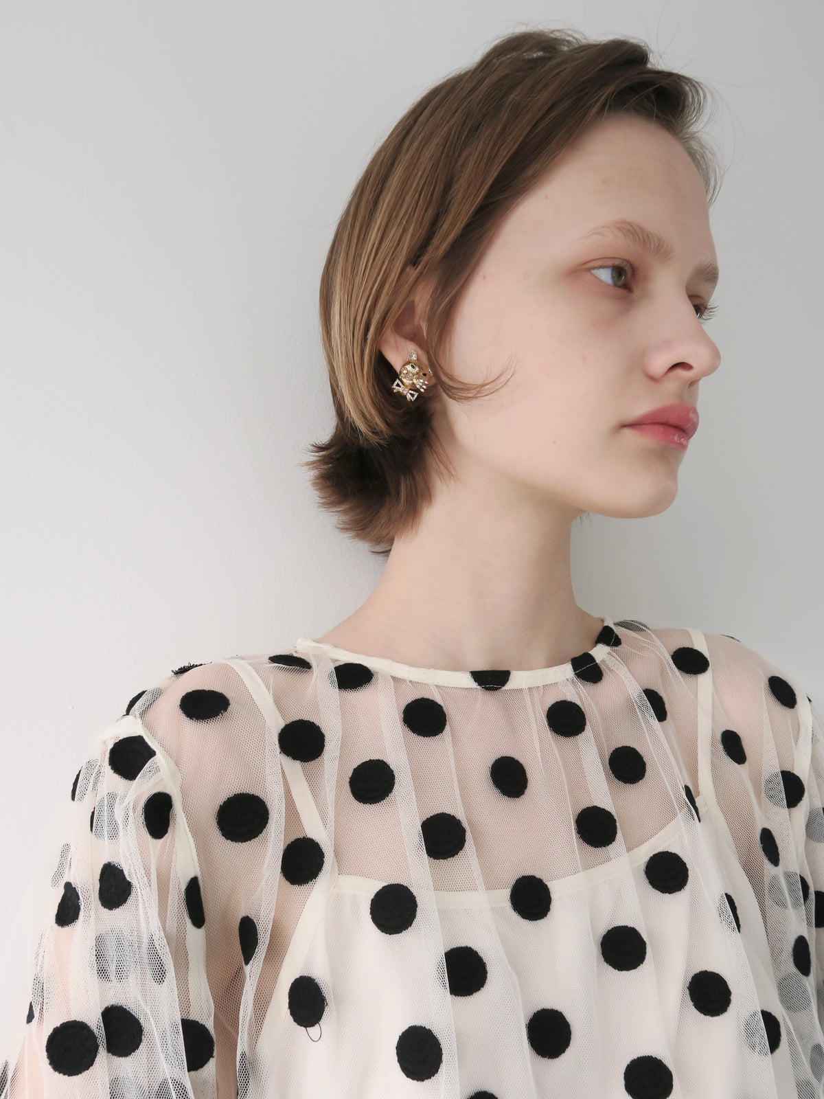 【SAMPLE SALE / AMOMMA】MATILDA SHEER DOT BLOUSE