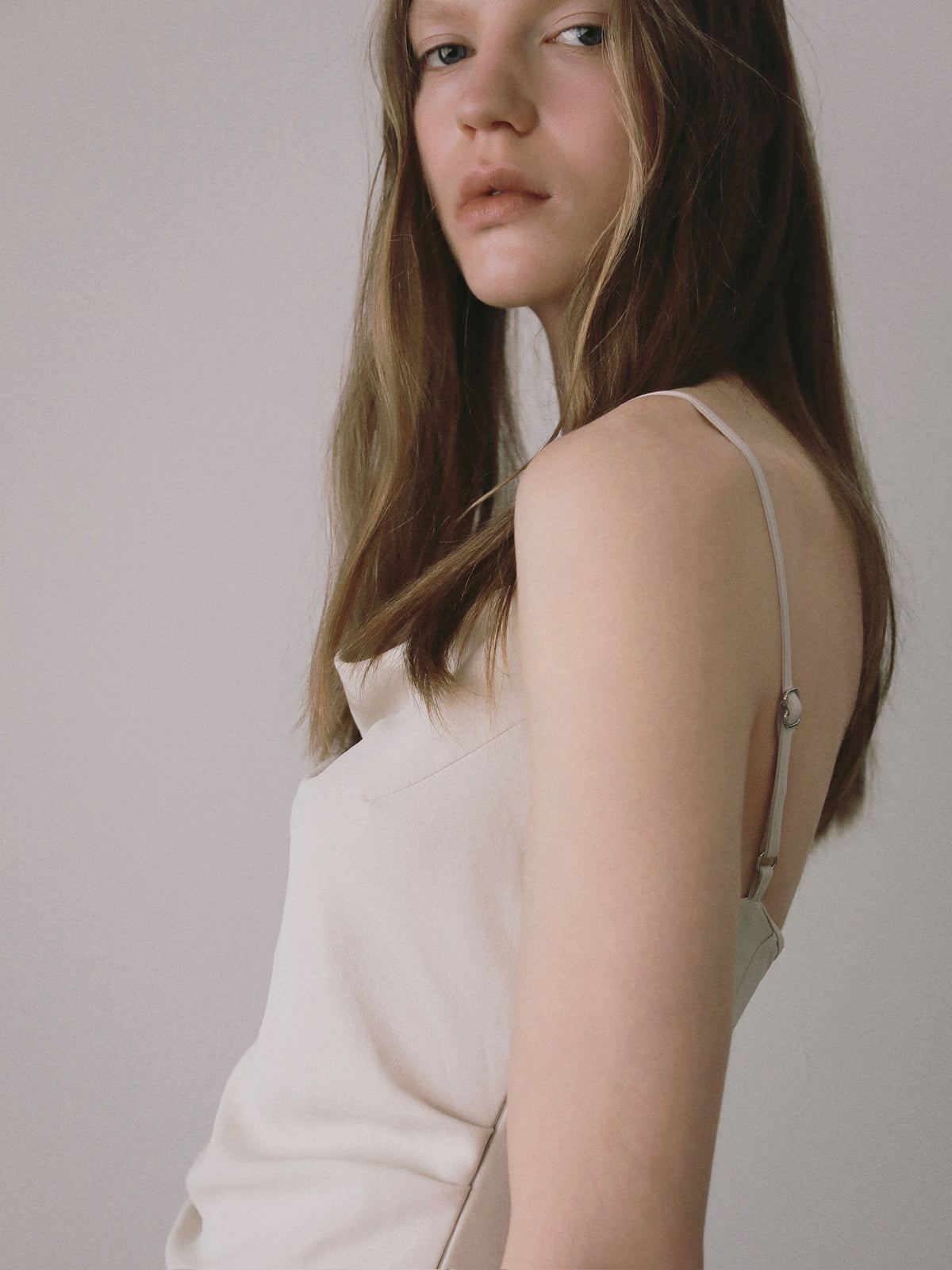 【célon】asymmetry drape cami dress