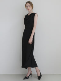 elegant drape maxi dress