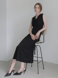 elegant drape maxi dress