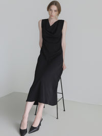 elegant drape maxi dress