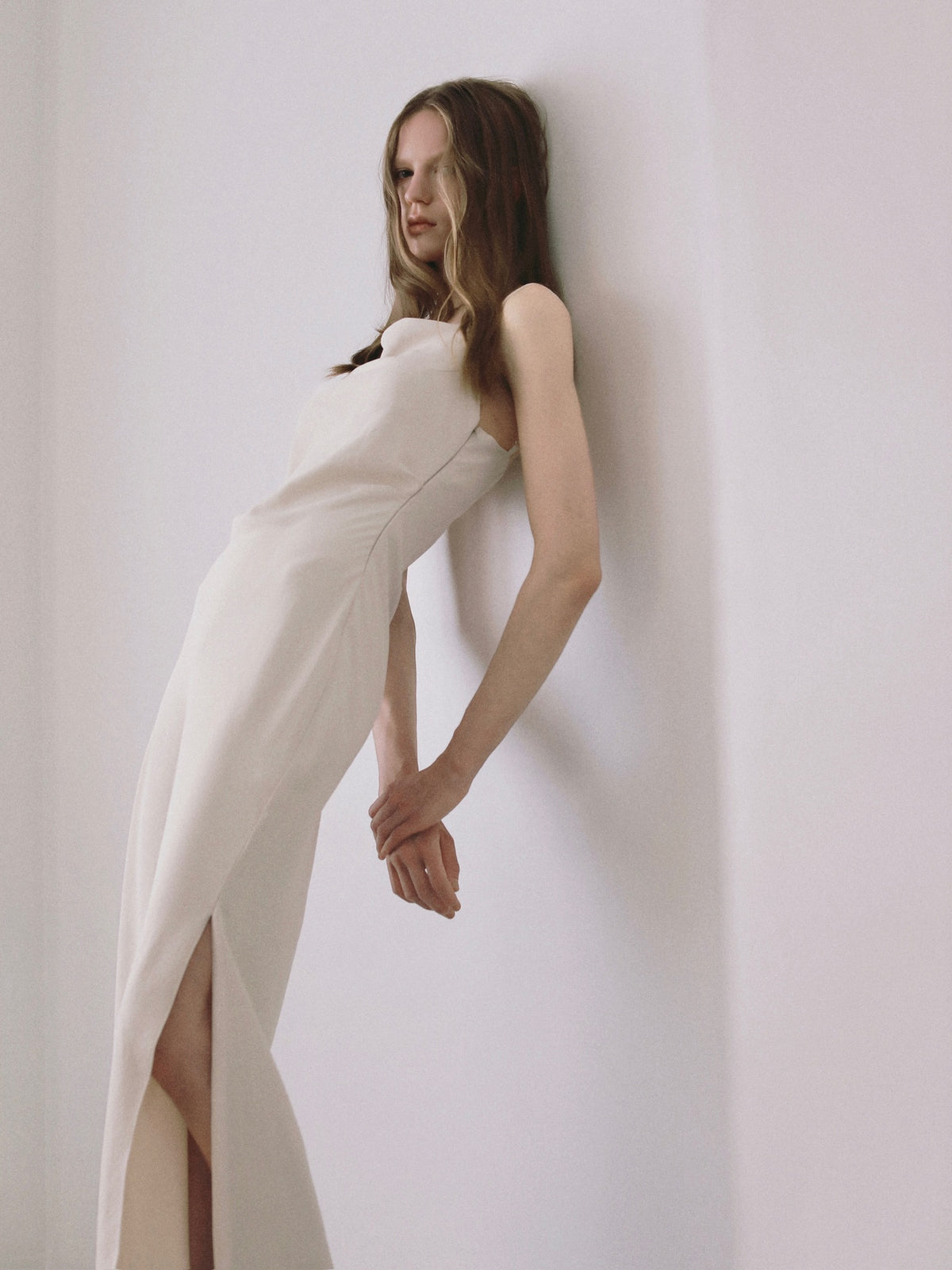 【célon】asymmetry drape cami dress