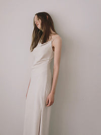 【célon】asymmetry drape cami dress