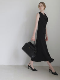 elegant drape maxi dress