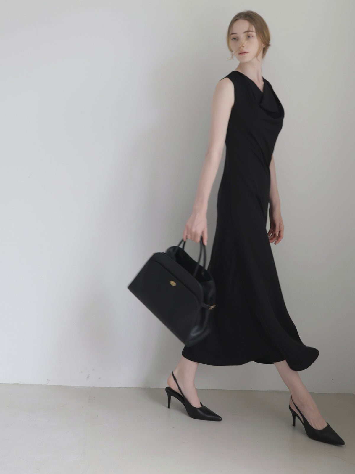 elegant drape maxi dress