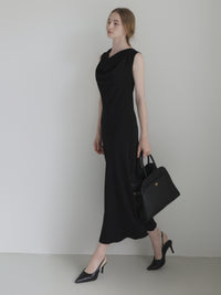 elegant drape maxi dress