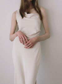【célon】asymmetry drape cami dress