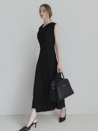 elegant drape maxi dress