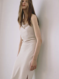 【célon】asymmetry drape cami dress