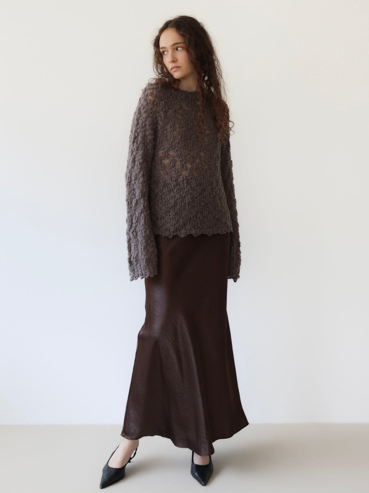 satin bias maxi skirt