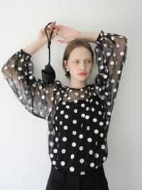 【SAMPLE SALE / AMOMMA】MATILDA SHEER DOT BLOUSE