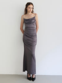sleek draped maxi dress