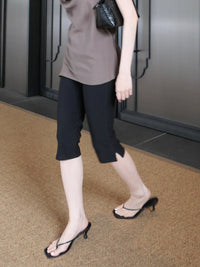 【NOWNS】Ivre | Slit capri pants