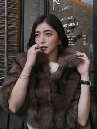 【célon】fur crop jacket