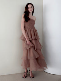 【célon】frilly tiered dress