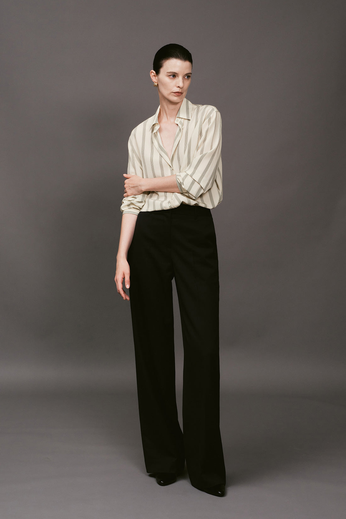 【ELBORN】Alexis Stripe Silk Shirt