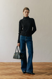 【ELBORN】Melissa High-neck Pleats Top