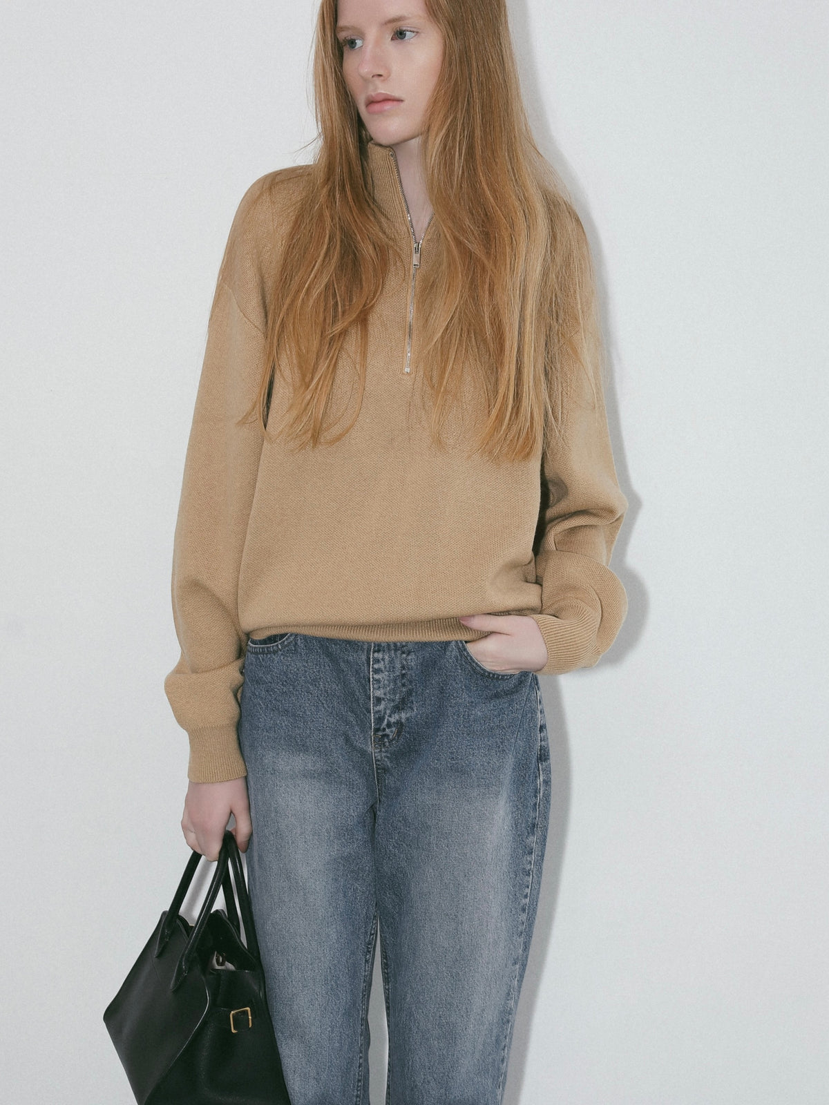 【NOWNS】Zoe | Wool Zip Up Knit