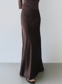 satin bias maxi skirt
