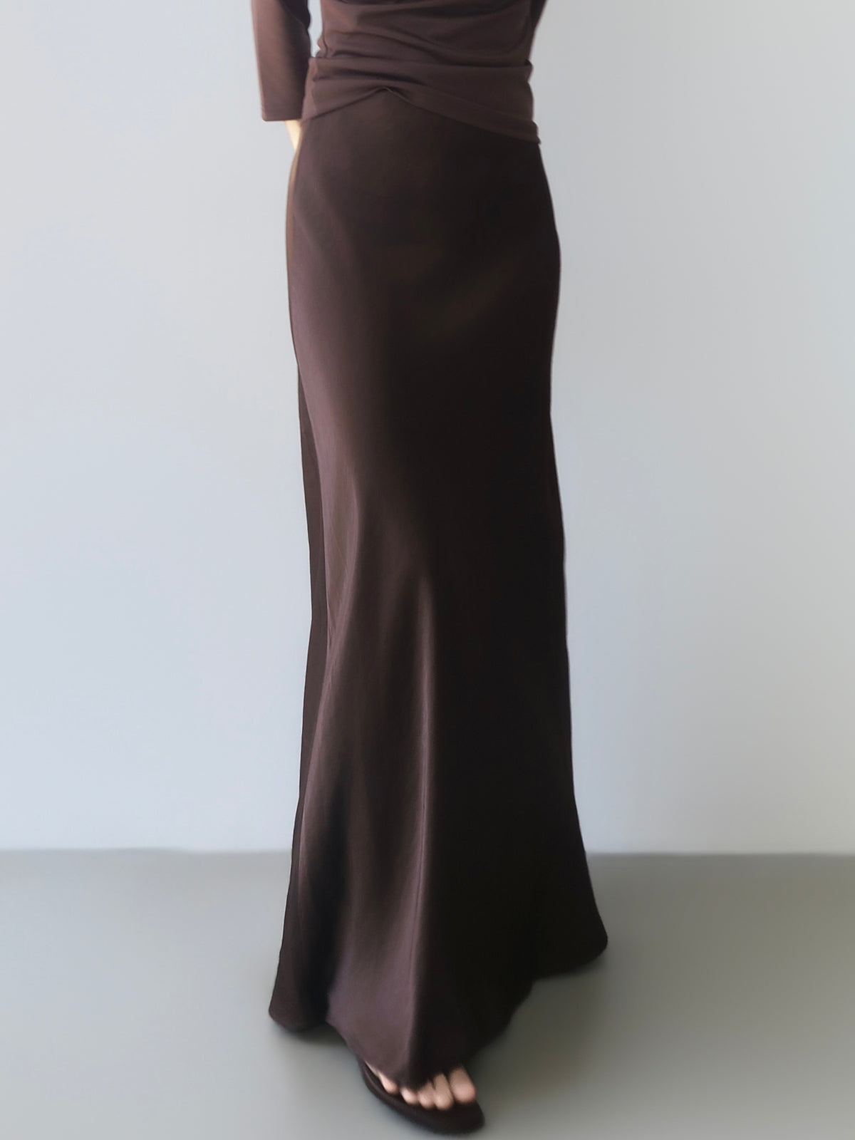 satin bias maxi skirt