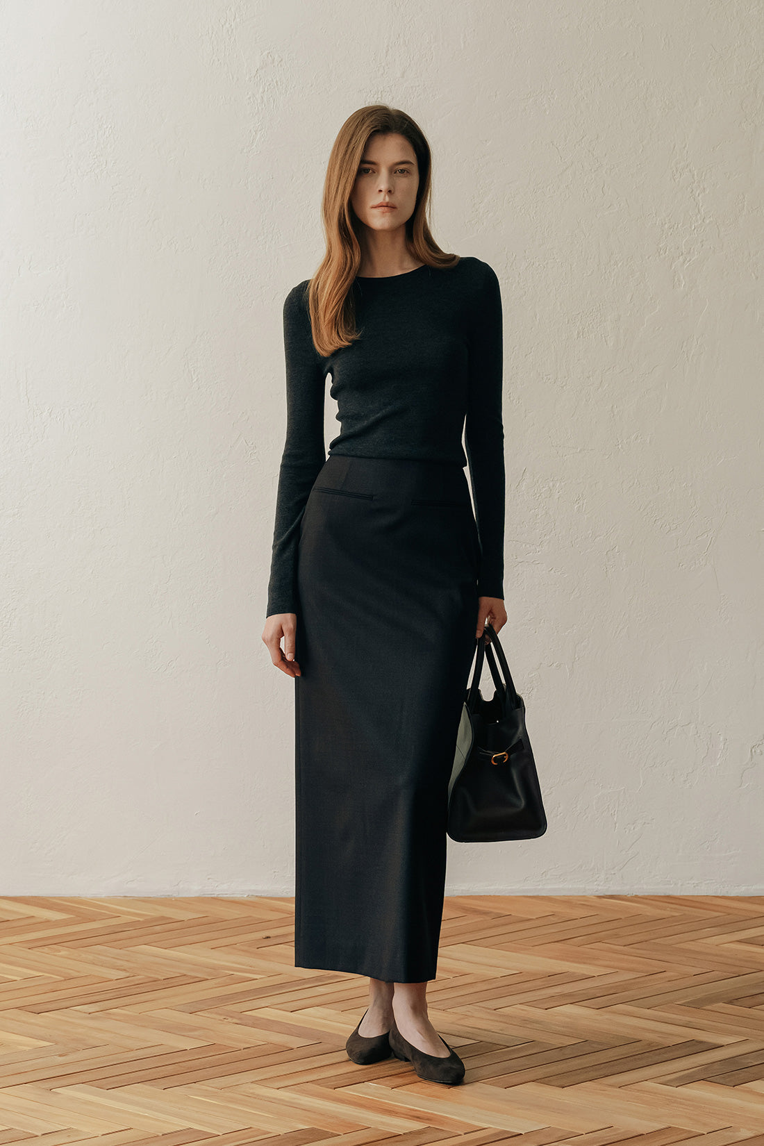 【ELBORN】Elize Wool long Skirt