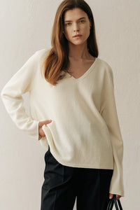 【ELBORN】Rona Wool V-neck Knit Top