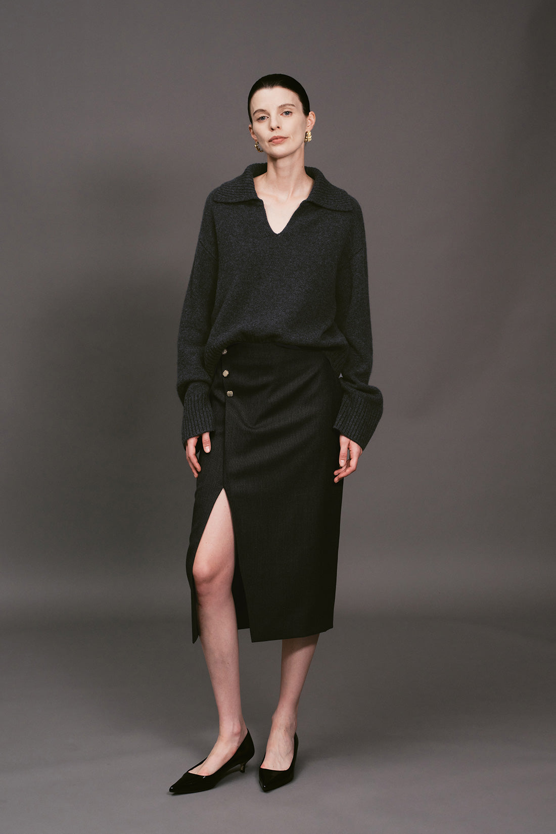 【ELBORN】Vaerin Wool Cashmere Collar Knit