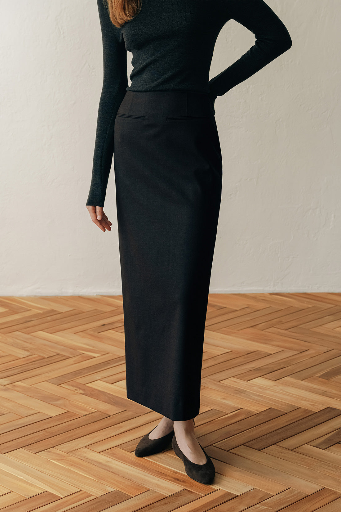 【ELBORN】Elize Wool long Skirt