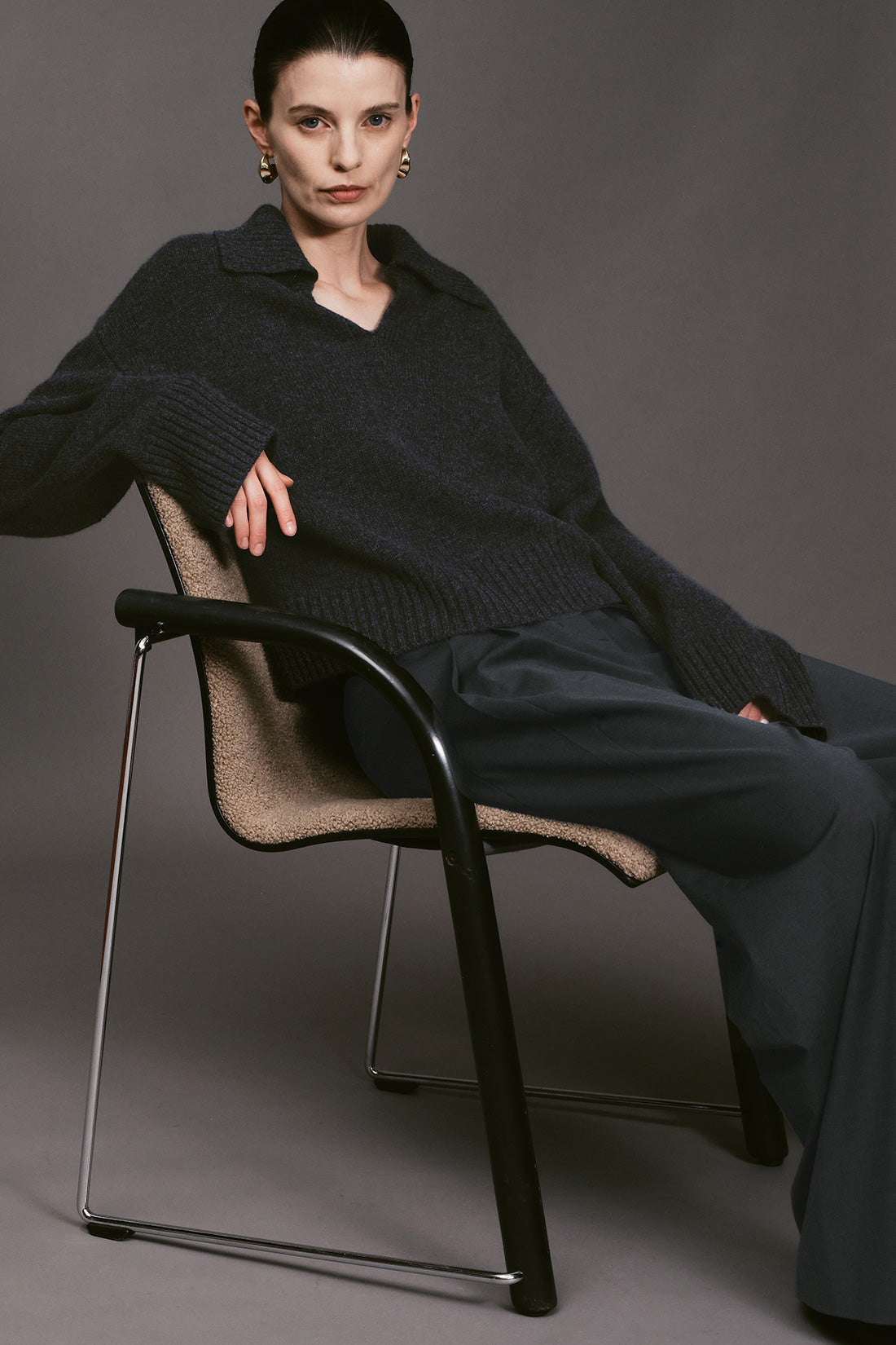【ELBORN】Vaerin Wool Cashmere Collar Knit