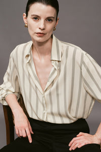 【ELBORN】Alexis Stripe Silk Shirt