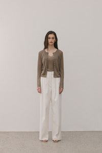 【ELBORN】Lace Wool Knit Cardigan Set-up